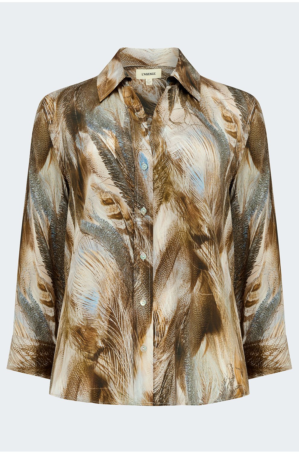 Dani Blouse in Neutral Blue Feather