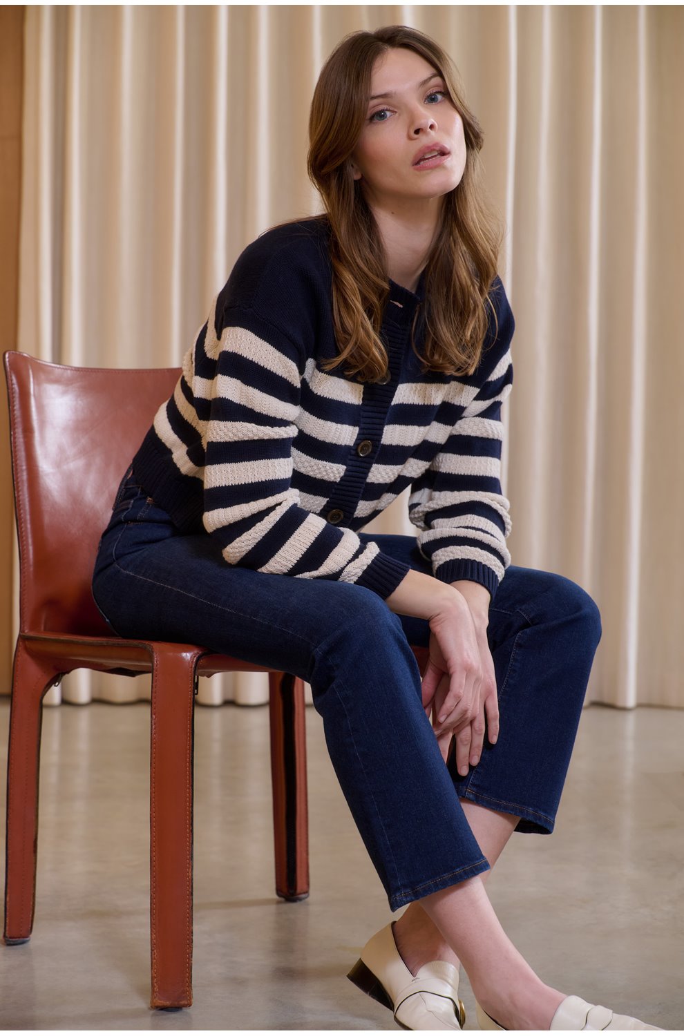The Variation Cardi in Navy Multi