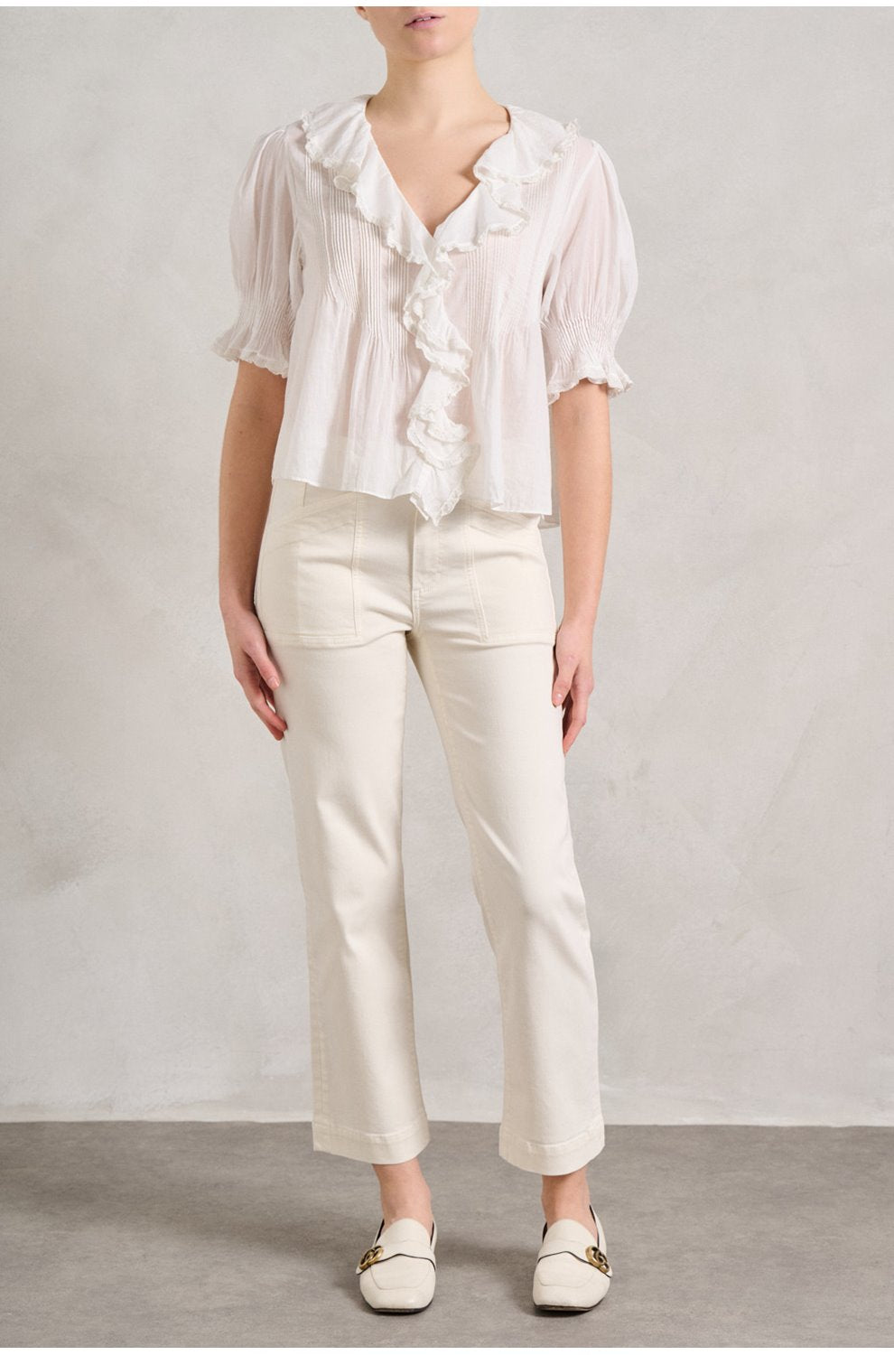 Quincy Ankle Straight Trouser in Quartz Sand
