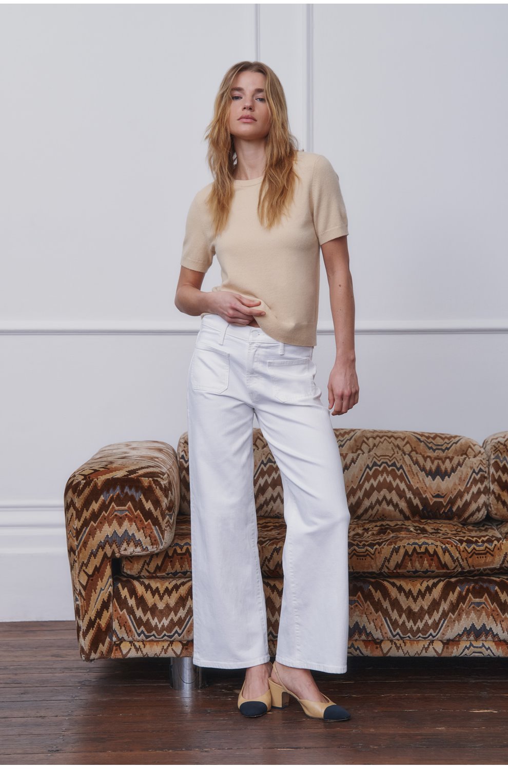 The Mid Rise Maven Ankle with Patch Pockets in Totally Innocent