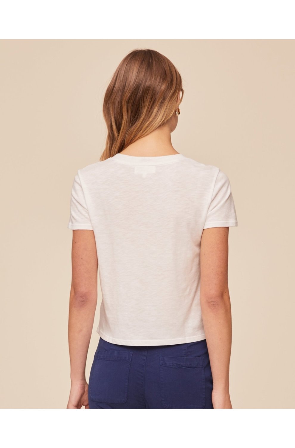 V Neck Tee in White