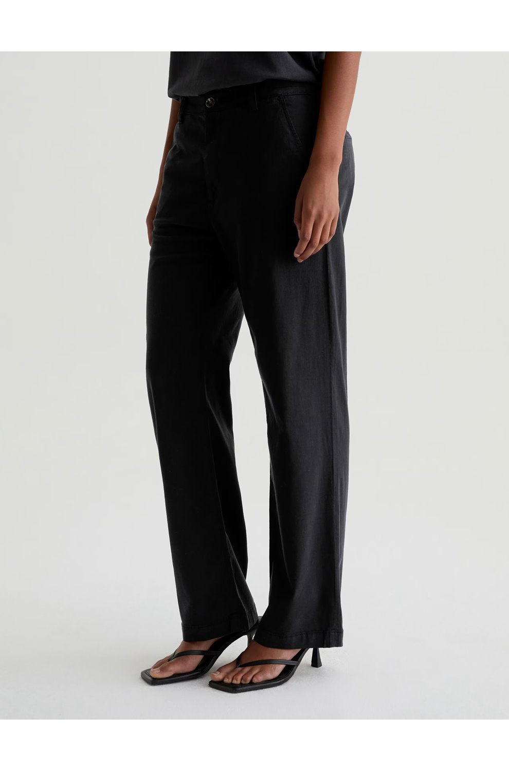 Caden Straight Tailored Trouser in Super Black