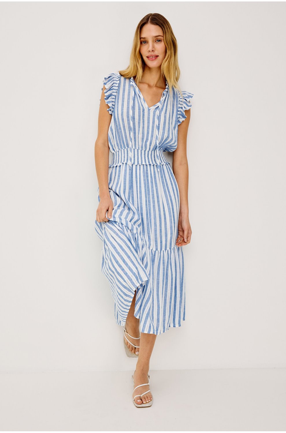 Garden Dress in Atlantic Stripe