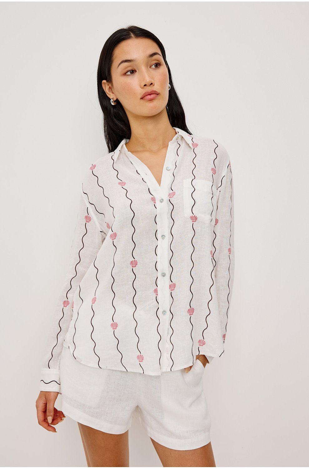 Charli Shirt in Striped Seashells