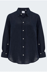 Kayla Shrunken Shirt in True Navy