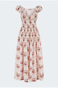 Quinette Dress in Ivory Lantana Floral
