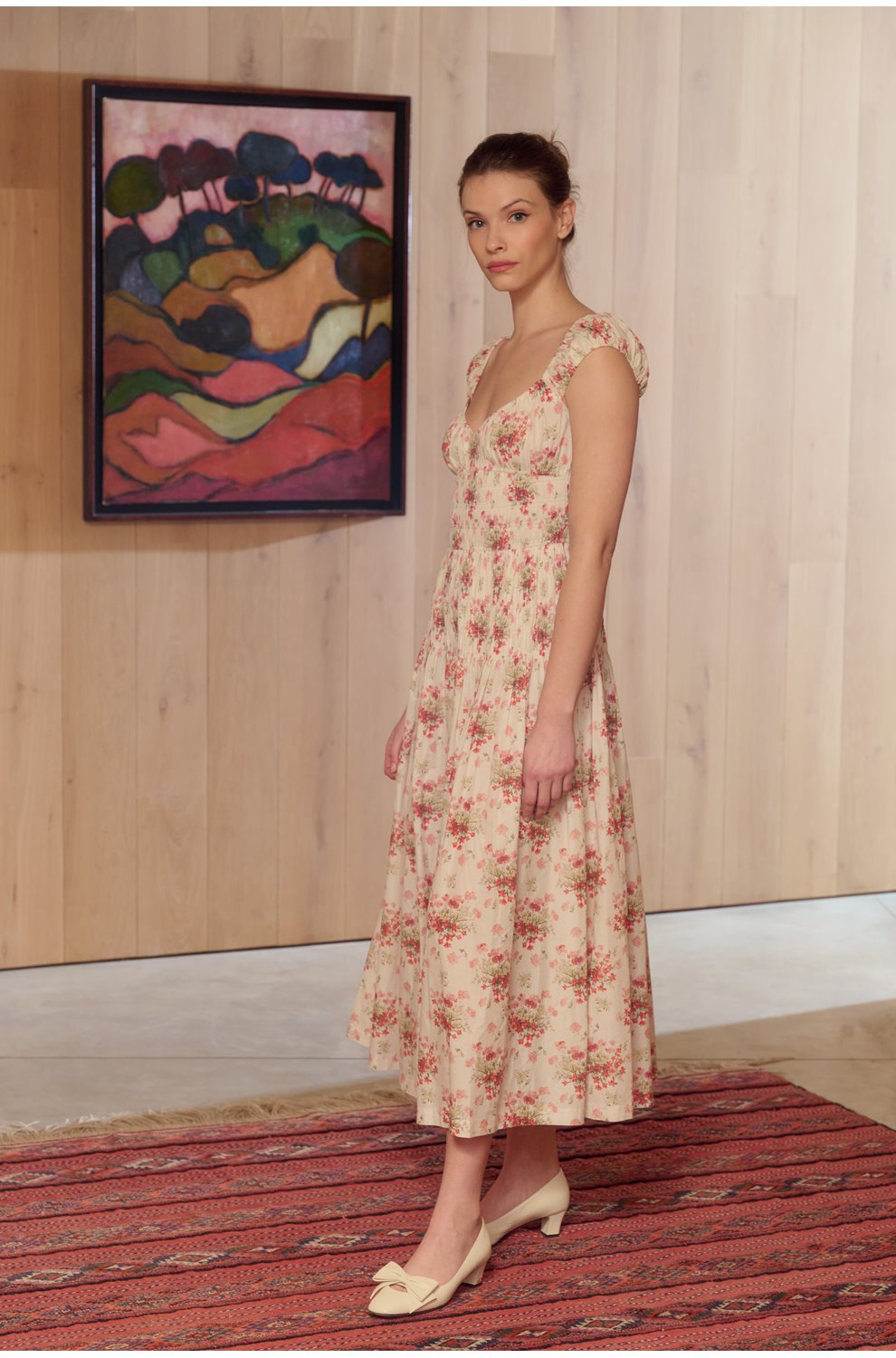 Quinette Dress in Ivory Lantana Floral