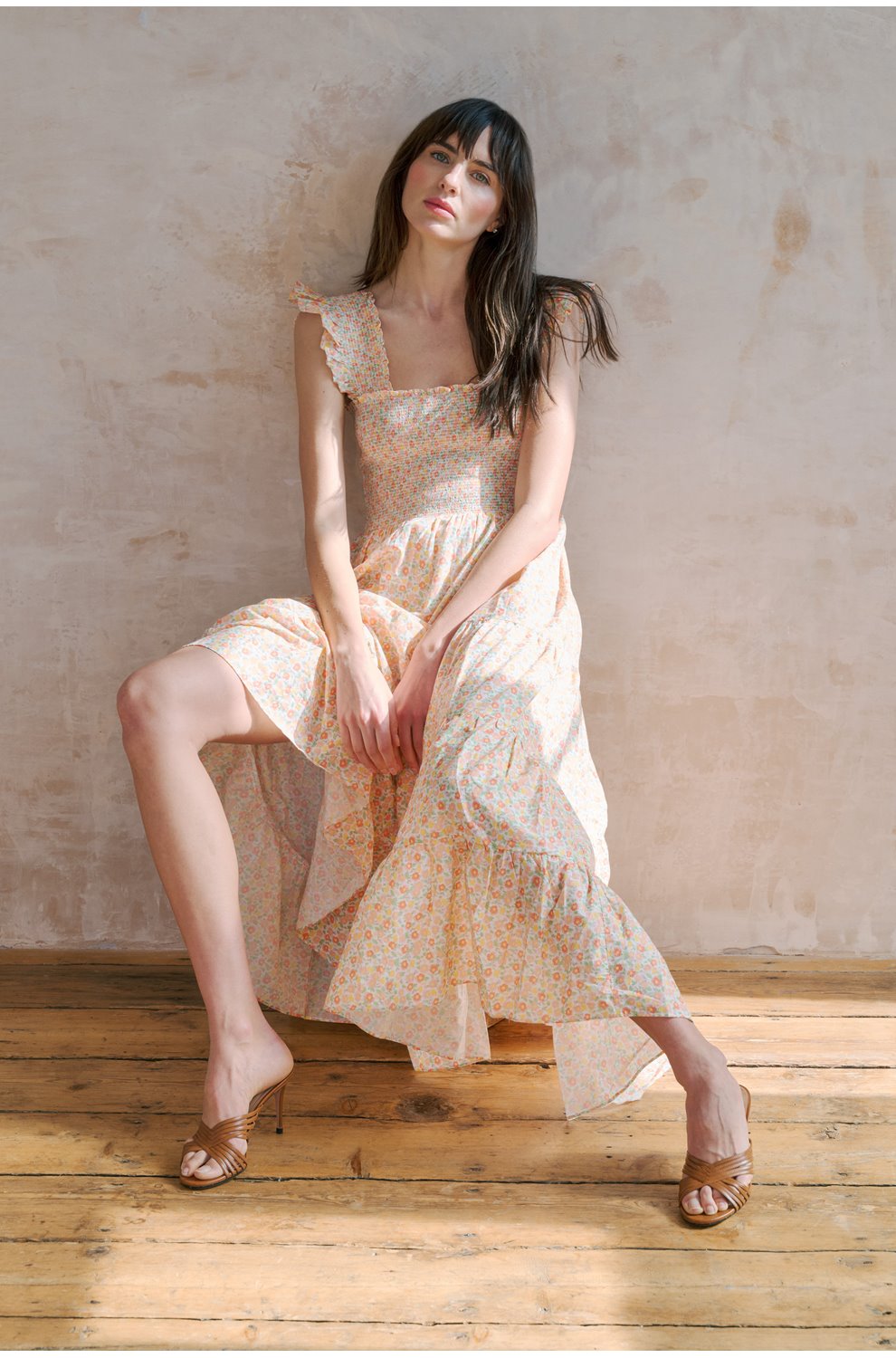 Kendall Dress in Floral Cream