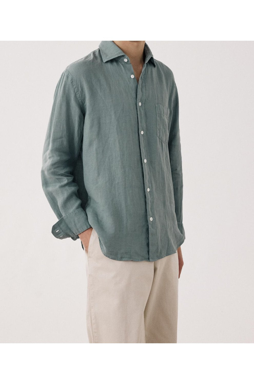 Paul Linen Shirt in Cactus Green