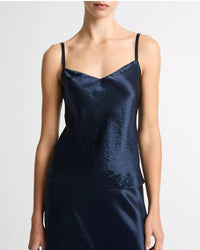 Satin V-Neck Cami in Coastal