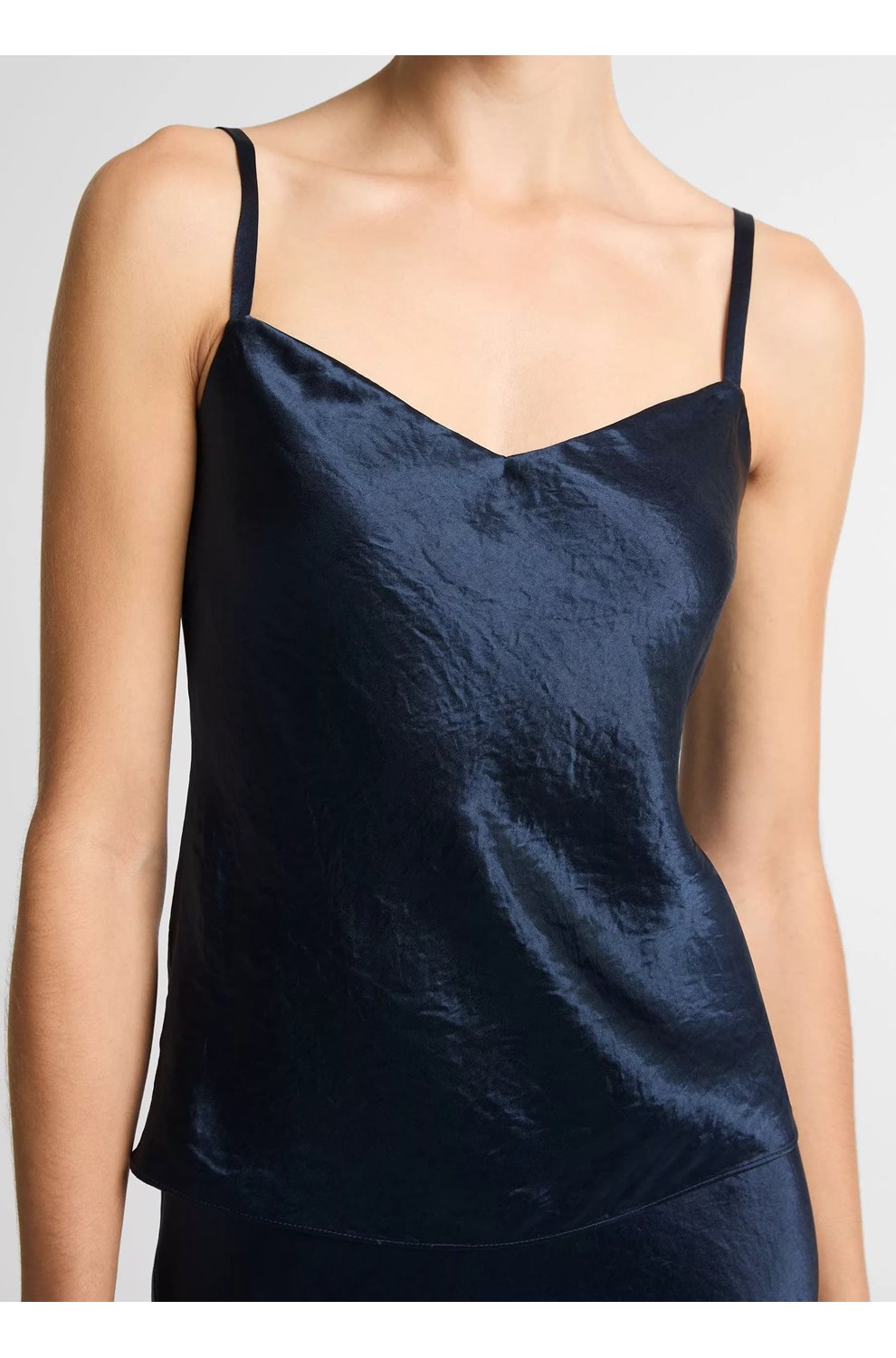 Satin V-Neck Cami in Coastal