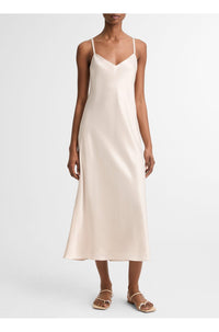 V-Neck Slip Dress in Champagne
