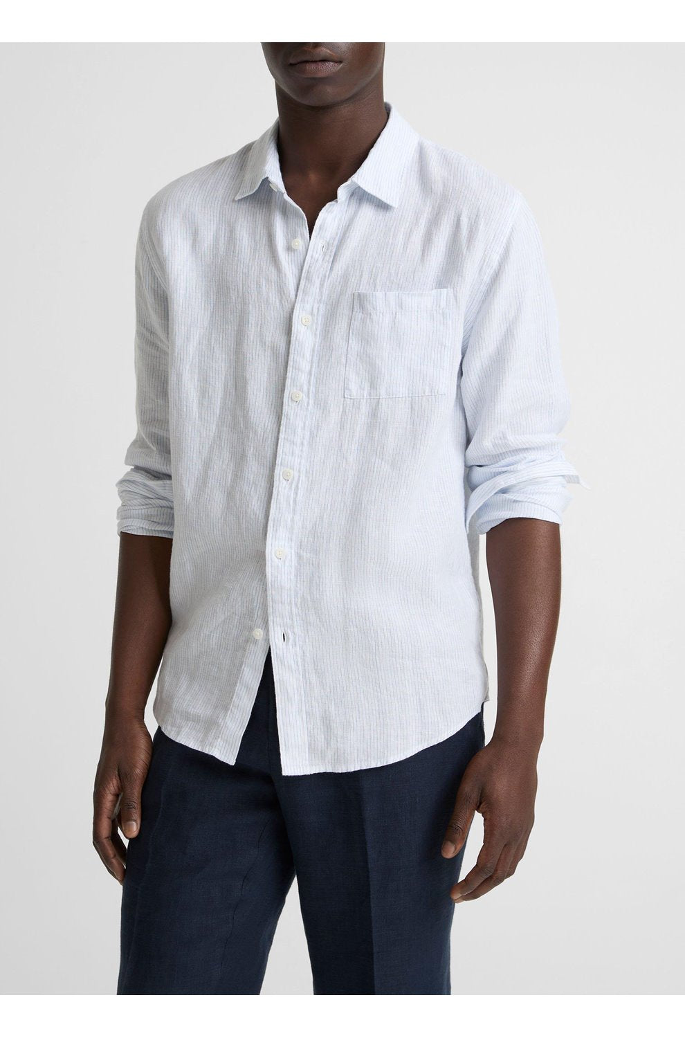 Tate Striped Shirt in White and Blue