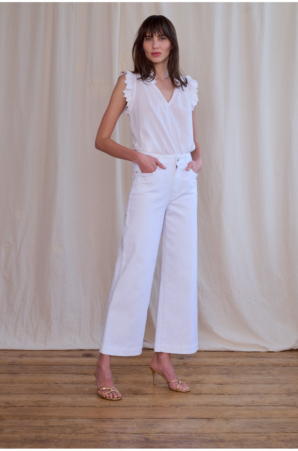 Anessa Wide Jean in Crisp White