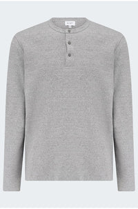 Bryce Long Sleeve Henley in Heather Grey