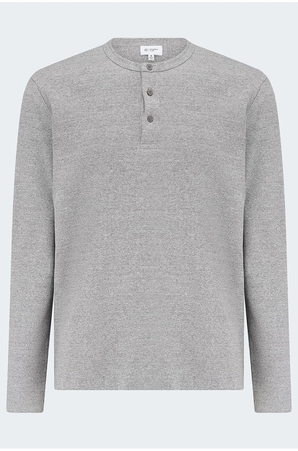 Bryce Long Sleeve Henley in Heather Grey