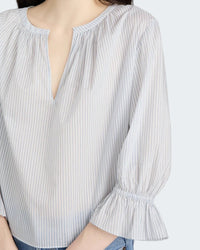 Poet Blouse in Ocean Blue Multi