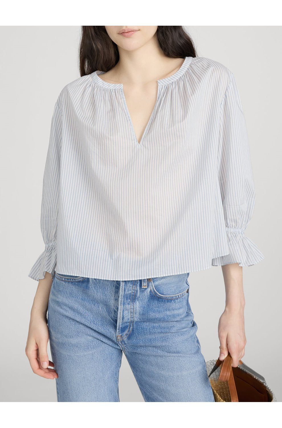 Poet Blouse in Ocean Blue Multi