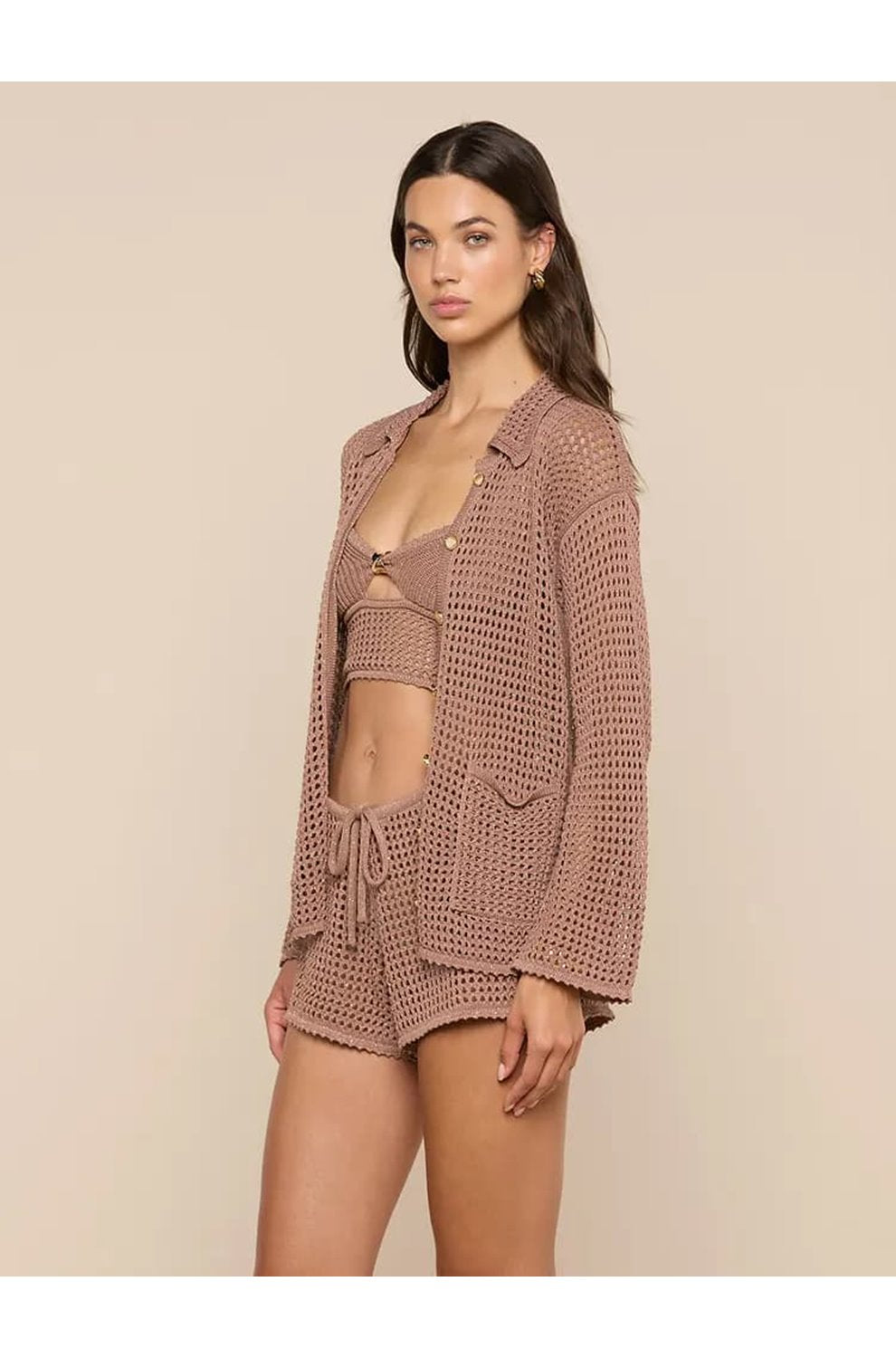 Mariana Knit Cardigan in Hazelnut