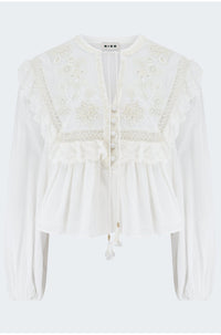 Diann Top in Embroidered Ivory