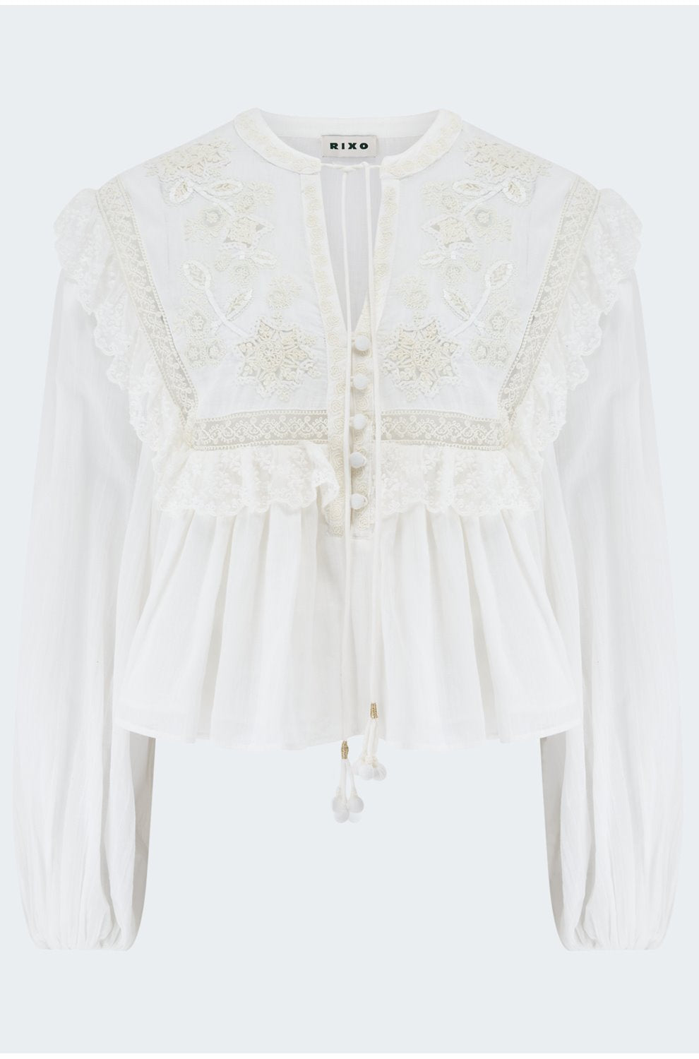 Diann Top in Embroidered Ivory