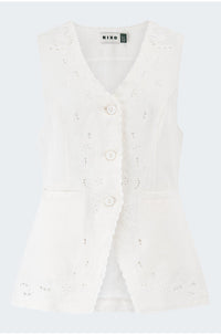 Jesse Top in Embroidered Ivory