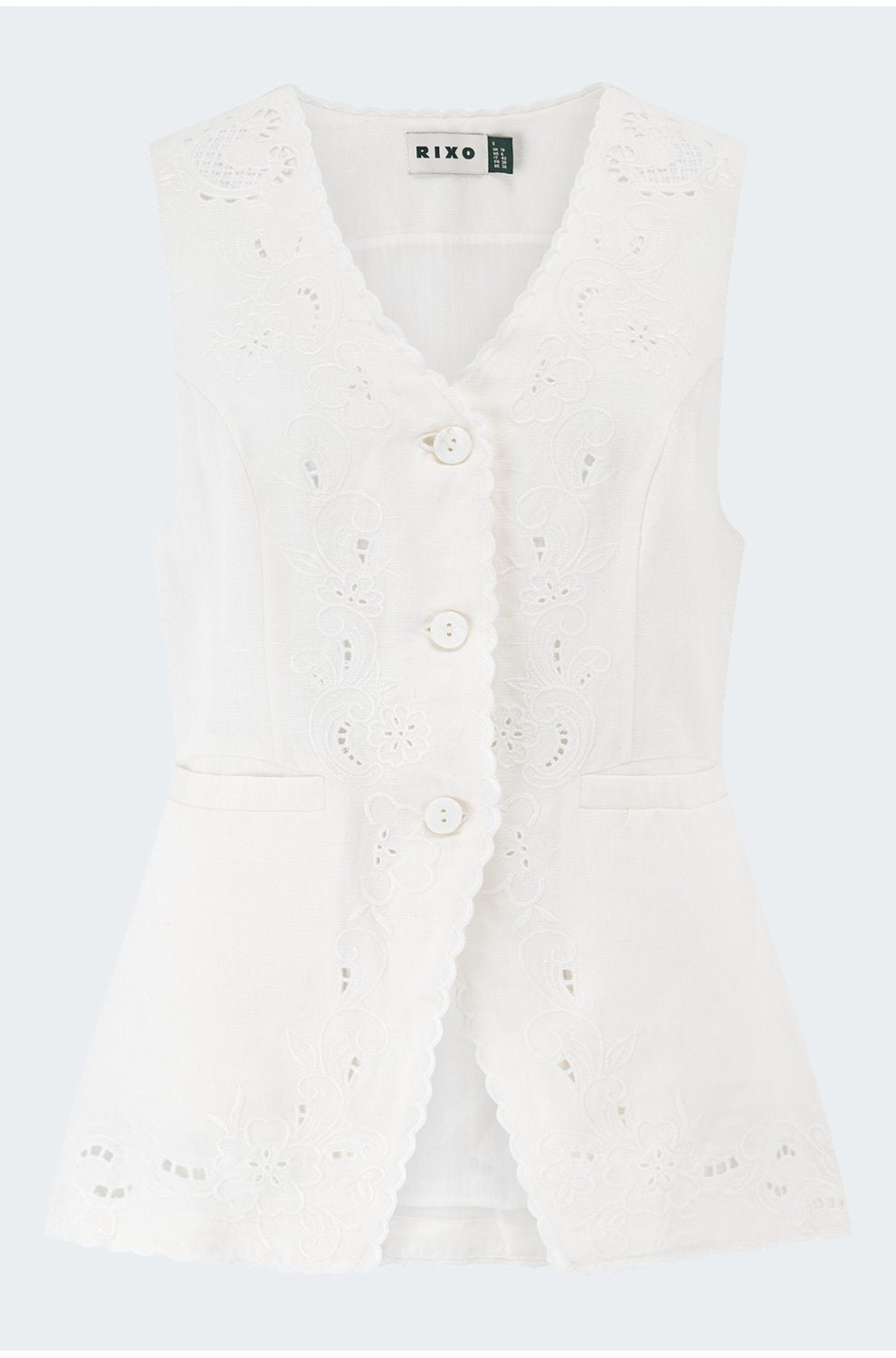 Jesse Top in Embroidered Ivory