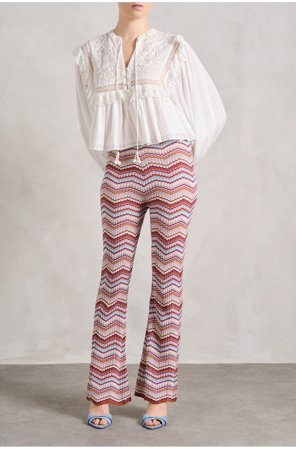 Boni Cotton Knit Trouser in Marla Chevron Multi
