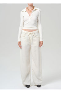 Brynn Drawstring Trouser in Vanilla