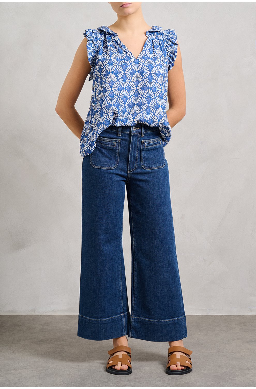 Bex Top in Cobalt Shell Cotton