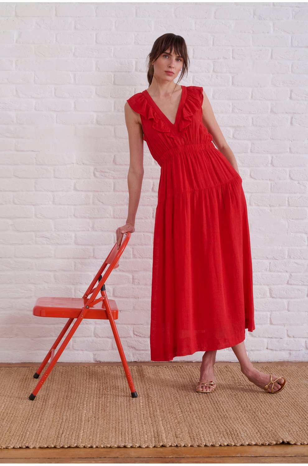 Beaux Dress in Tomato