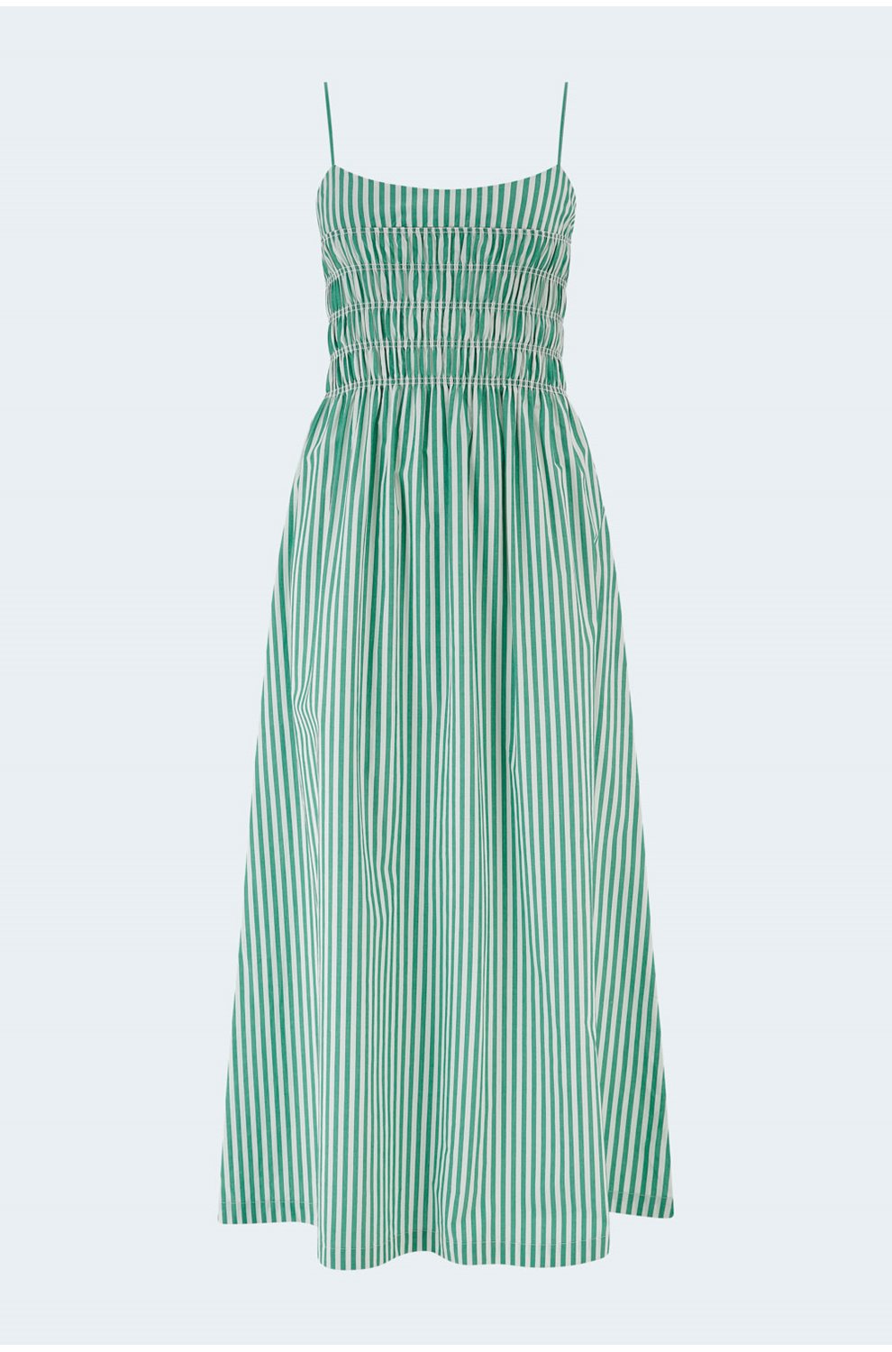 Primrose Dress in Emerald Stripe