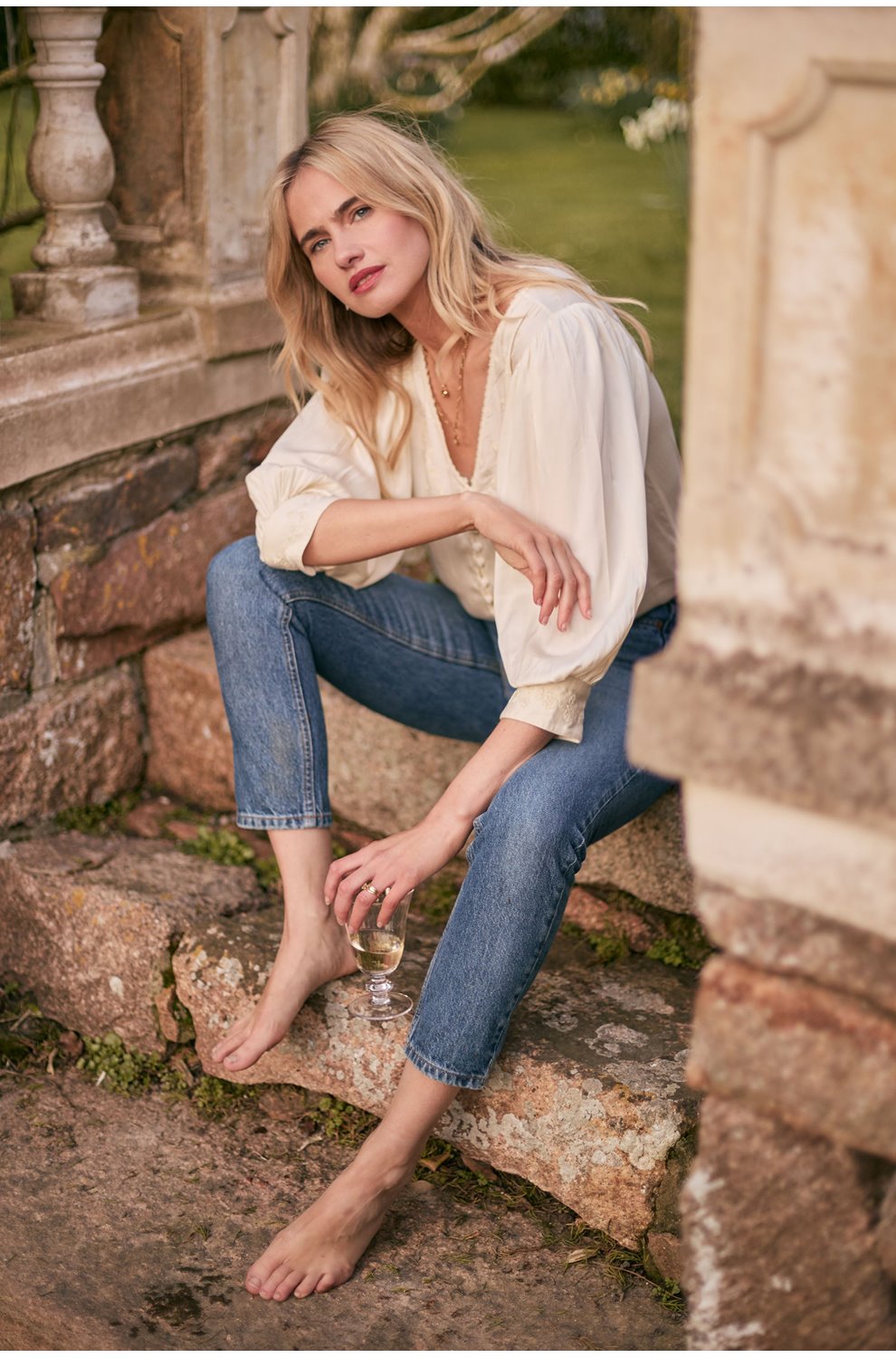 Cleo Blouse in Buttermilk