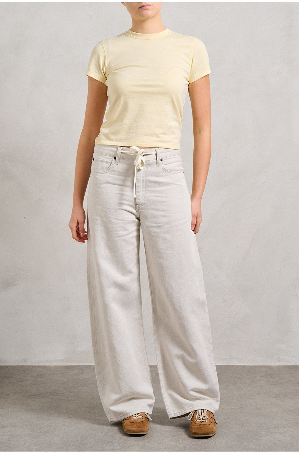 The Off Duty Drawstring Bow in Natural Ecru