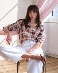 The Plaid Boy Shirt in Silver Peony