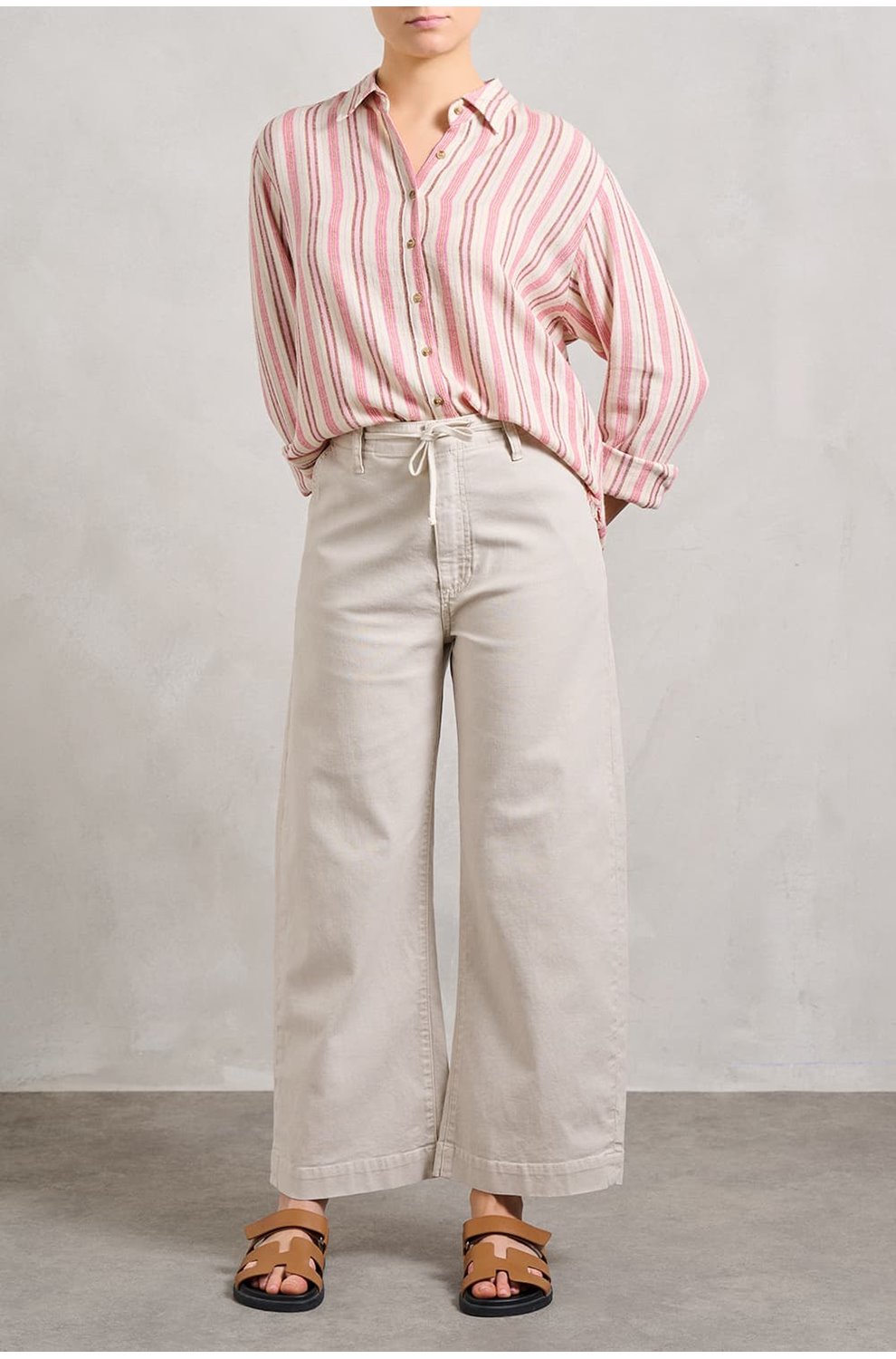 Ari Tie Waist Trouser in Quartz Sand