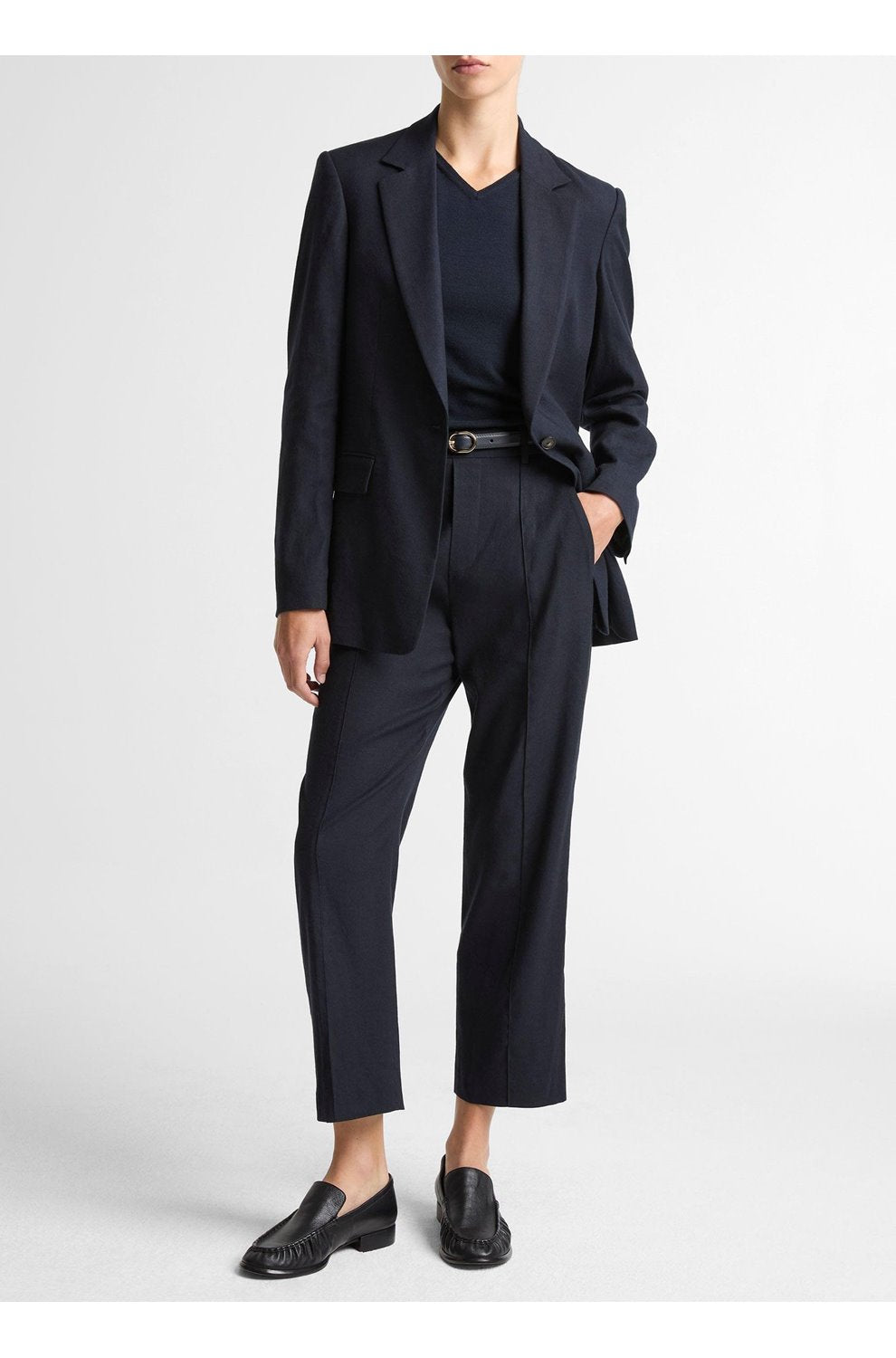Mid Rise Linen Tapered Pant in Coastal Blue