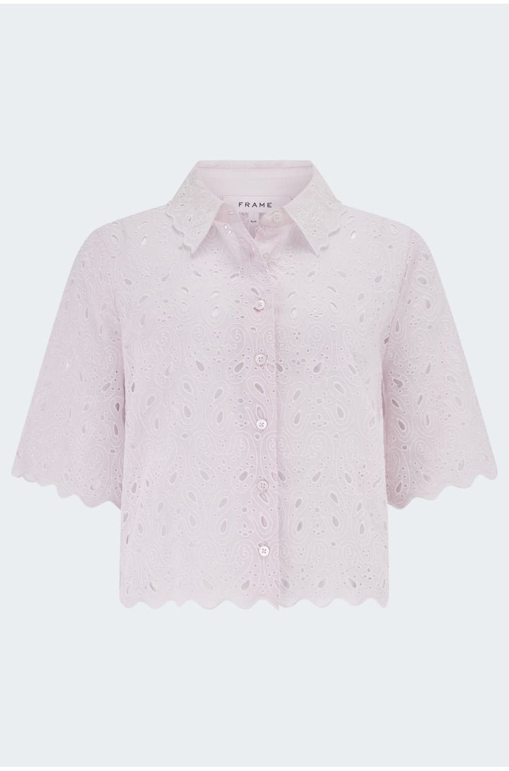 The Paisley Eyelet Shirt in Bubblegum
