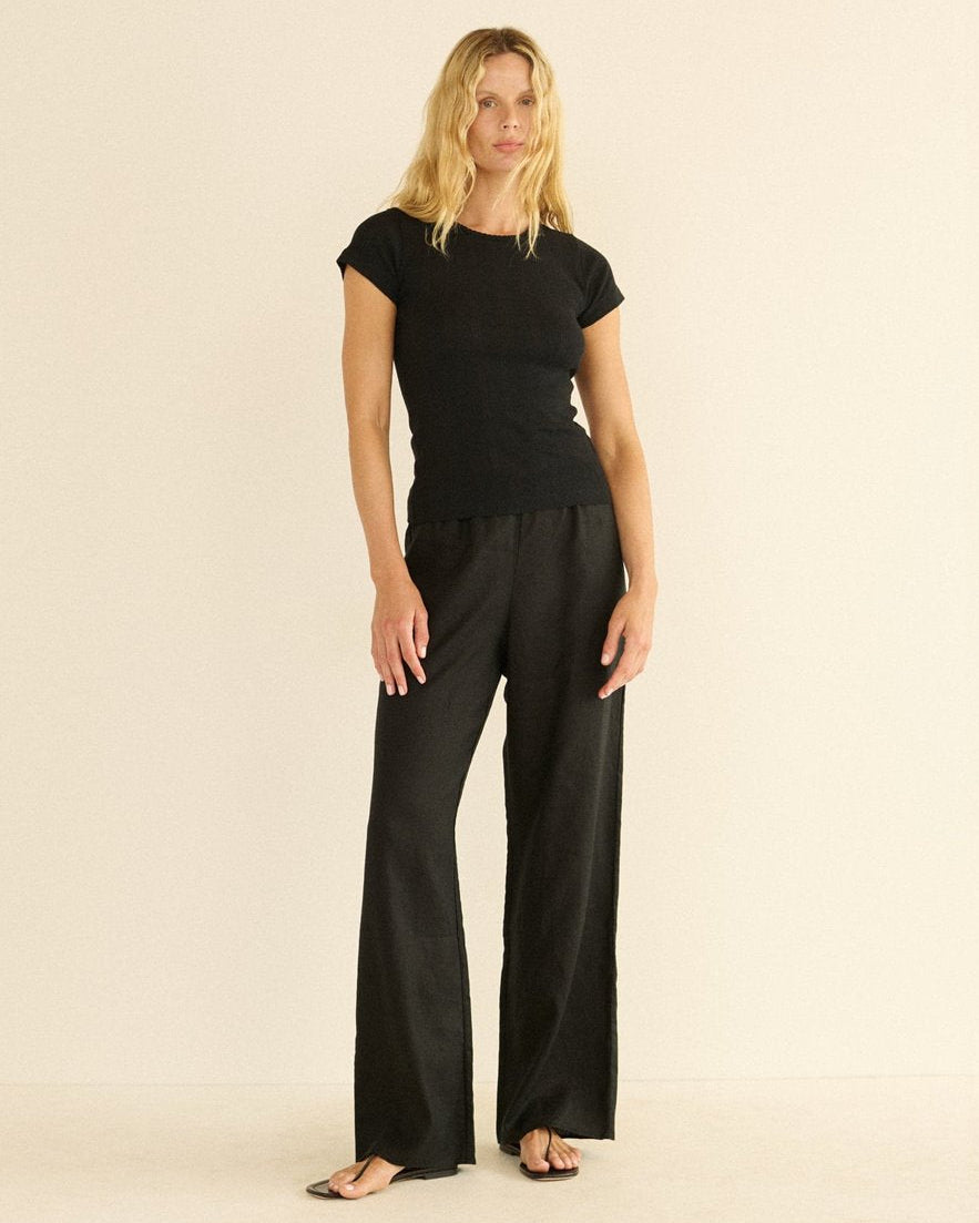 Lavon Linen Pant in Black