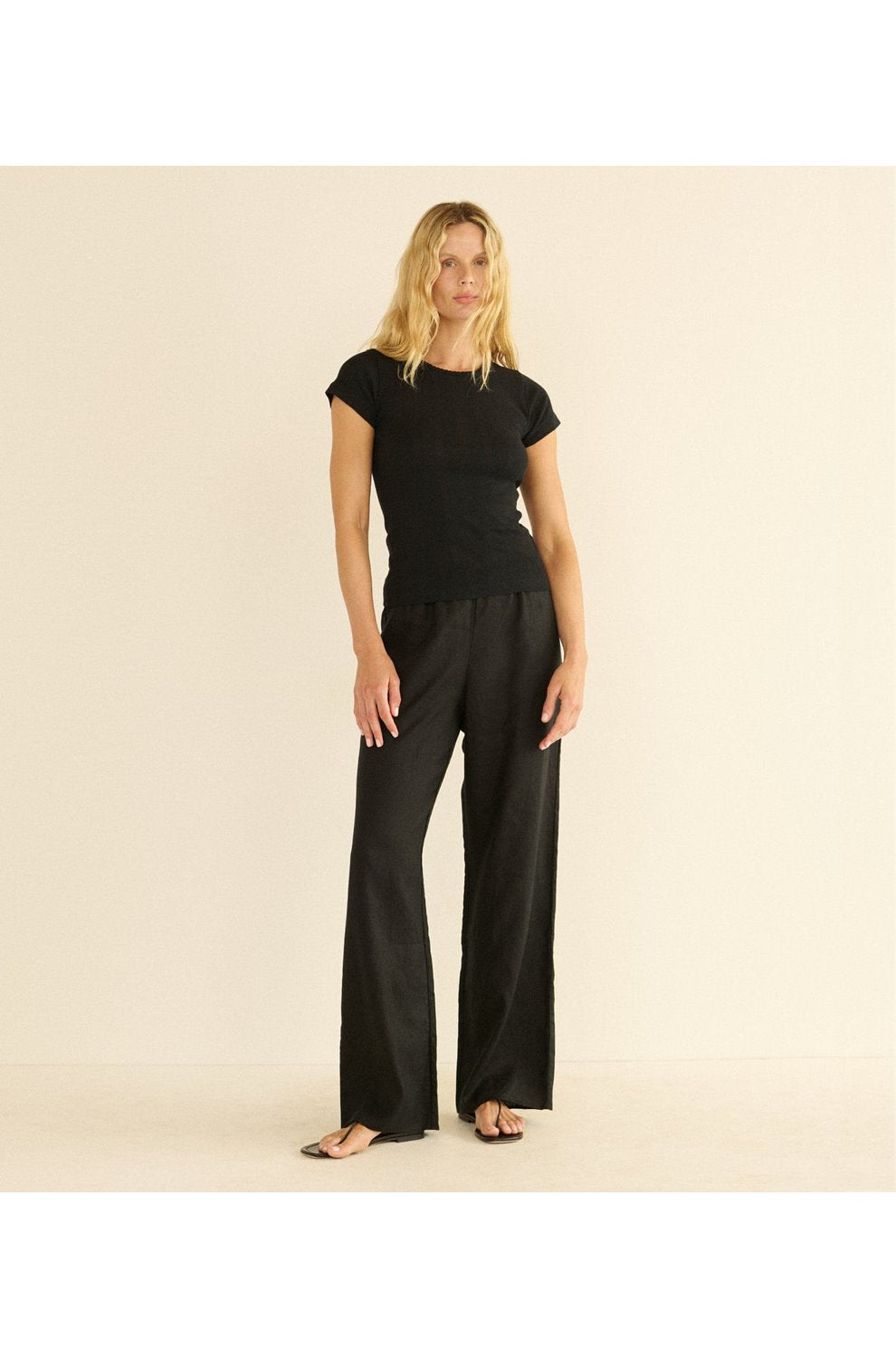 Lavon Linen Pant in Black
