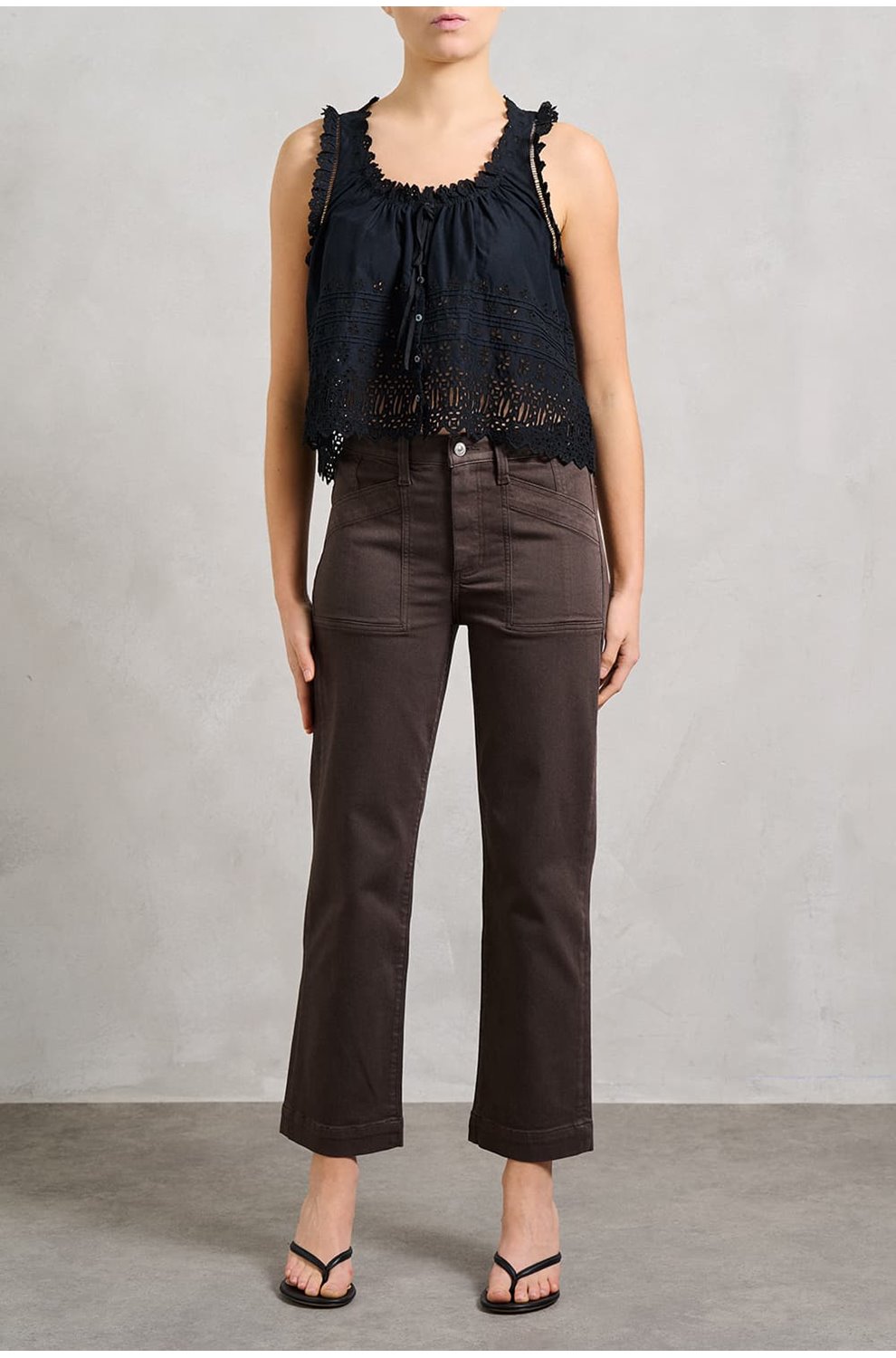 Quincy Ankle Straight Trouser in Rich Chocolate