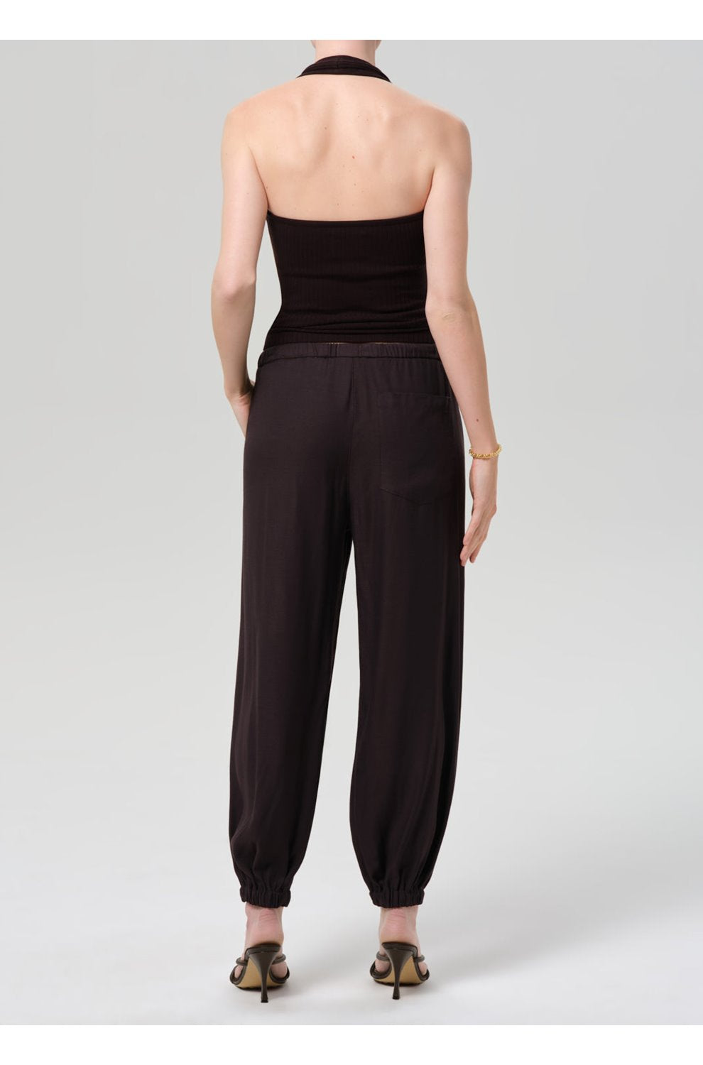 Bubble Pull On Pant in Brown