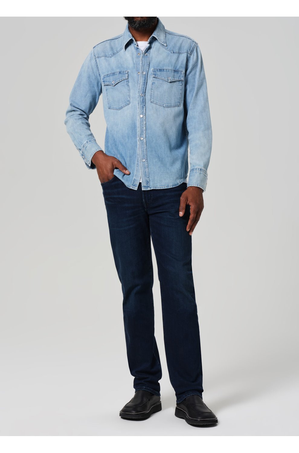 Elijah Straight Jean in Blue Wing