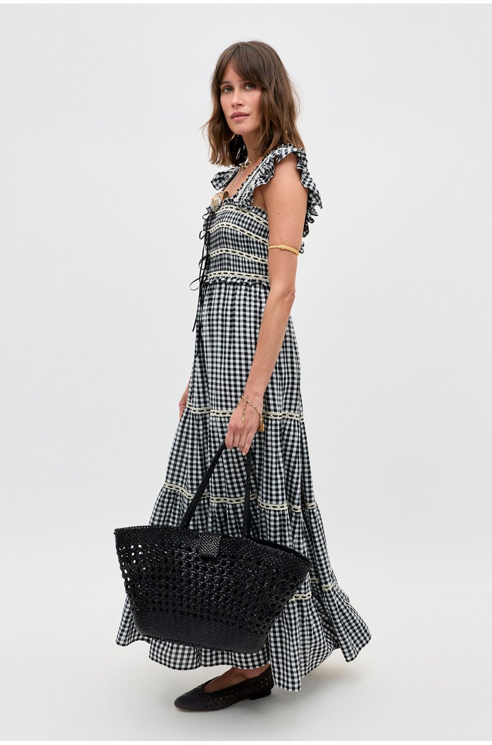 Chandra Dress in Beth Check Black
