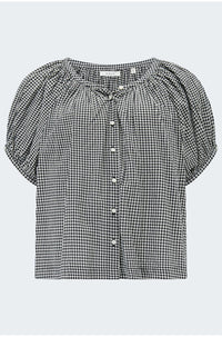 June Top in Noir Gingham