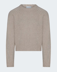 Cashmere Long Sleeve Crew in Beige