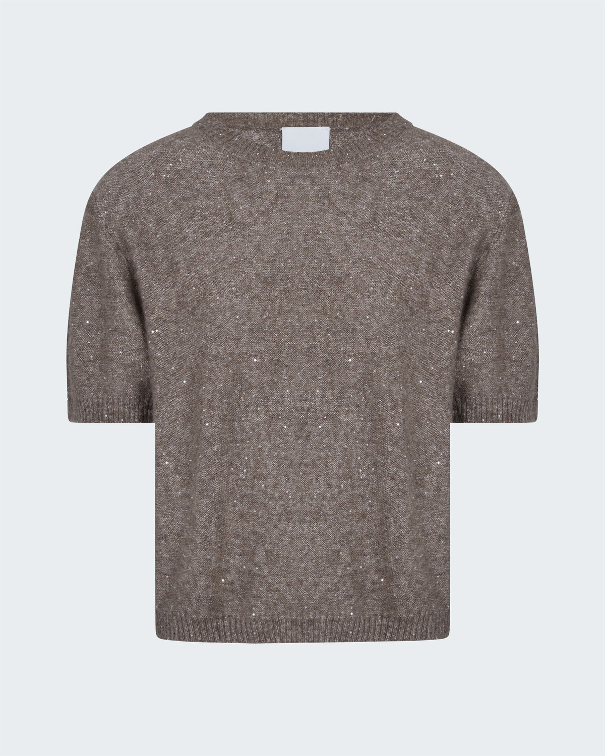Crew Neck Sequin Sweater in Fresh Pepper