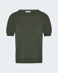 Cashmere Short Sleeve Crew in Khaki