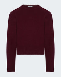 Cashmere Long Sleeve Crew in Burgundy
