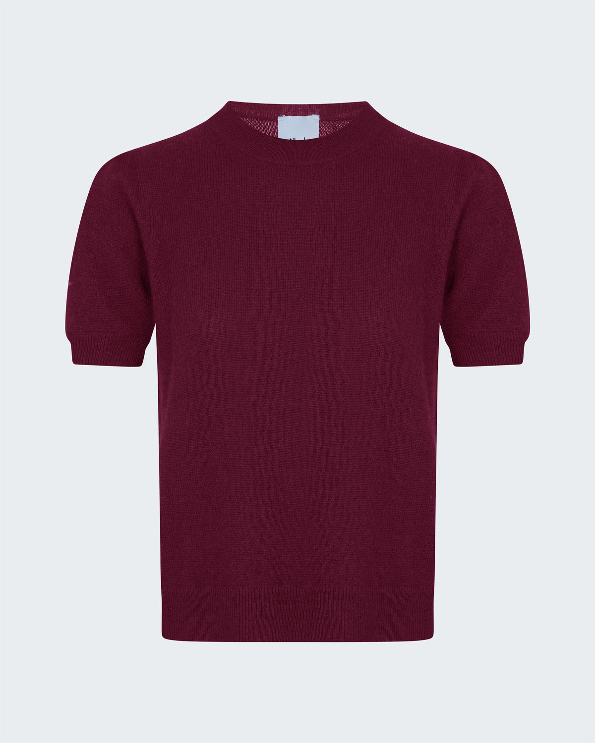 Cashmere Short Sleeve Crew in Burgundy